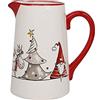 Mazzeo Brocca Natalizia per Bevande in Ceramica con Gnomo, 16x17x12 cm Christmas