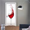 Yelilad Adesivi per Porte Interne 3D Bar Tazza di Vino Adesivo per Porte in Vinile autoadesivi murali Impermeabili Camera da Letto complementi arredo casa Poster Frigorifero 30,3x78,7 Pollici