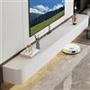 Coubird Mobile TV sospeso in legno massello, mobile TV moderno soggiorno per l'archiviazione, mobile porta TV con ante，Mobili per soggiorno, camera da letto, ufficio (Bianco-A, 140cm/55.1in)