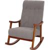 Mendler Sedia a dondolo HWC-K10, poltrona relax, legno FSC stoffa/tessuto bouclé (450g/m²) - grigio, color noce