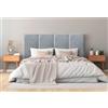 DHOME Testiera Imbottita in Tessuto Aqualine Premium Antimacchia Design Modulare Verticale Autoadesiva Testata Letto Camera da Letto Imbottita (Grigio Perla, 180cm, Altezza 135 cm, x4)