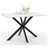 IDMarket - ALASKA Mesa de comedor para 4 personas con efecto mármol blanco y pata de araña de metal 110 cm