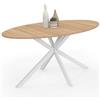 IDMarket - Tavolo da pranzo ovale ALIX per 8 persone con gambe in legno e ragno bianco 150 cm