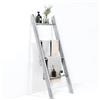 COSTWAY Scaffale di Stoccaggio in Legno di Pino, Porta Asciugamani a 4 Livelli per Bagno, Porta Salviette, Multiuso per Bagno Soggiorno (Grigio, 51 x 8 x 137 cm)