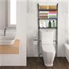 VIIROUD - Mobile per bagno con 3 ripiani, con mensola, adatto per la maggior parte dei WC, mobile da appoggio sopra il WC, 161 * 46 * 24 cm - Nero
