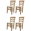 t m c s Tommychairs - Set 4 sedie modello Cuore per cucina bar e sala da pranzo, robusta struttura in Legno di faggio color rovere e seduta rivestita in tessuto colore avorio