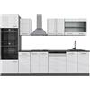 Vicco Cucina componibile R-Line, Bianco lucido, 300 cm con armadio alto, senza piano di lavoro, adatto per combinazioni ed espansioni personalizzate