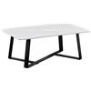 Brigros WeHome - Tavolino Da Salotto Rettangolare in Legno MDF 90x55x35 cm, Design Moderno Stile Industriale con Gambe in Metallo Nero, Grigio Chiaro