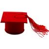 VR VETRINEINRETE Vetrineinrete® Scatoline Porta Confetti per Laurea 36 Pezzi a Forma di Cappello Tocco in Velluto (Rosso)