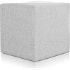 Deshome Pouf poggiapiedi cubo 53x53x54 cm stoffa Idrorepellente: Pouf design moderno per divano soggiorno camera da letto, Puff poggiapiedi, Pouffe salotto Minerva (Grigio)
