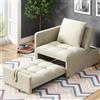Rosebibi Divano letto imbottito 3 in 1 divano letto multifunzione in tessuto di lino con schienale regolabile, divano reclinabile per piccoli spazi (beige)
