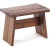 Design Delights - Sgabello Schemel 40 rustico, in mogano massiccio, 40 x 31 x 25 cm (larghezza x altezza x profondità), poggiapiedi, sgabello decorativo in legno