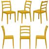 REDÒKASA Sedia in polipropilene modello REA, MADE IN ITALY, impilabile, resistente ai raggi UV, design classico paesano ideale per sala da pranzo, cucina, bar, ristoranti, veranda o giardino (Senape, 6)