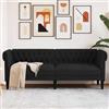 Generico Divano Chesterfield a 3 Posti Nero in Tessuto,Divani-372558