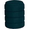 URBNLIVING Pouf ottomano in morbido velluto con contenitore, poggiapiedi, sedia da toeletta (blu foglia di tè, rotondo), psp-14352-20670