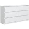 MebLocker Cassettiera con 6 Cassetti - Settimino 140x80x40 cm - Cassettiera Salvaspazio per la Camera da Letto e Soggiorno - Armadio con Cassetti dal Design Moderno - Bianco