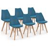 IDMarket - Set di 6 sedie SARA blu anatra per sala da pranzo