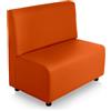 Avalon - Enea Divano Poltrona 2 Posti Finta pelle Ideale per Pub, Ristorante, Made in Italy (L100 x P60x H90 - Arancio)