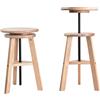 Generisch Sgabello da pittura regolabile in altezza, in legno di faggio, diametro 30 cm, 48-65 cm, sgabello regolabile in altezza, girevole a 360 gradi, sedia in legno, per bar, cucina, uso domestico