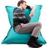 Avalon - Puff Poltrona Sacco Cuscino Grande Thin 220L Deluxe Sfoderabile, Pouf Sacco Sartoriale, Bean Bag in Tessuto Antistrappo/Impermeabile con Sacca Interna, Made in Italy (130x90cm-Petrol)