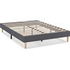 HOMN LIVING Base Imbottita Aura 140x190 cm Grigio Scuro, 30 cm Altezza