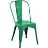 milani home - sedia da interno impilabile in metallo, verde, stile industrial, 35 x 45 x 85 cm
