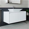 ROOMART - Mobili da bagno - Atlantic - Lavabo in ceramica con mobiletto sottostante 65 cm, 85 cm, 100 cm, - Bianco - Rovere - Antracite-Rovere - Bianco (Bianco, 100 cm)