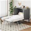 YuQozii Letto per armadio 90 x 200 cm, letto da parete con rete a doghe, letto pieghevole da parete, letto verticale con rete a doghe, letto per ragazzi (grigio)