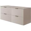 3E 3xE living.com Mobile da bagno, cashmere con maniglia nera/con piastra superiore, 120 x 57 x 46 cm