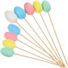 Ciieeo 9 Pezzi Uova di Pasqua in Plastica Colorate con Bastoncini Decorazioni DIY per Uova Simulazione per Festa Casa e Regali Pasquali Colori Misti