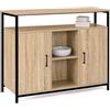 IDMarket - Credenza a 2 ante con ripiano dal design industriale DETROIT