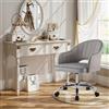 Fiximaster HomeOffice - Sedia da scrivania girevole regolabile in altezza, in velluto, ergonomica, per studio, camera da letto, portata fino a 115 kg (grigio) (Grigio)