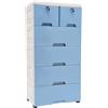 KumuJ Cassettiera con 6 cassetti, con 4 ruote, organizer per camera da letto, guardaroba per armadi e camere da letto, ecc. (blu)