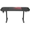 Ultradesk - Scrivania regolabile in altezza LEVEL V2 - Scrivania elettrica per computer 140 x 68 cm - Per il Gioco, l'Ufficio - Set con tappetino per mouse XL e illuminazione LED RGB - LED rosso