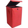VCM Dreso M - Cesto per la biancheria, in tessuto, con coperchio, colore: Rosso
