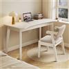 Generic Scrivania in rovere massiccio con cassetti portaoggetti, mobili moderni per casa e ufficio, per camera da letto, piccolo tavolo da studio con piano curvo (119 cm bianco)