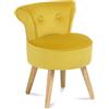 IDMarket - Poltrona CRAPAUD in velluto giallo