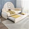 Huayz Letto imbottito con letto estraibile 90 x 200 cm (90 x 190 cm), divano letto con pannelli in legno, letto per gli ospiti, letto per bambini, letto per ragazzi, in velluto, senza materasso