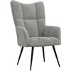 vidaXL Sedia Relax Grigio Chiaro in Velluto