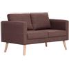 vidaXL Divano a 2 Posti Elegante Comodo Sofa Doppio per Casa per Ufficio Poltrona da Due Persone Arredo per Salotto Arredamento in Tessuto Marrone