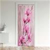 Odot Tende Oscuranti per Porta con Occhielli, Motivo Fiori Tenda Divisoria per Stanza Tende con Occhielli per Interni per Cucina Pareti Armadio Portico (120x200cm,Fiore di pesco Rosa A)