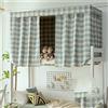 Treer Tenda Letto a Castello, Tenda da Letto Matrimoniale Panno Oscurante Antipolvere Tenda da Letto Oscuranti per Privacy in Traspirante per Tenda a Baldacchino (Plaid Blu,1.2x2M)
