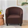 Morbuy Copripoltrona 1 Posto Elasticizzato Universale, Poltrona Club da Cocktail Chesterfield Lavabile Rimovibile Antiscivolo Copertura con Braccioli (Marrone)