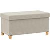 HOMCOM Panca Contenitore Pieghevole da 67L, Panca Fondoletto con Coperchio Imbottito e Rivestimento Vellutato, per Soggiorno, Camera da Letto e Ingresso, 76x38x38cm, Bianco Crema