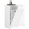 SoBuy Mobile Bagno Salvaspazio Colonna Bagno Stretta 78x38x90cm con 1 Cesto Grande Integrato e 2 Cesti in Tessuto Estraibili - Armadietto Mobile Lavanderia BZR213-W