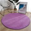 Hearda Tappeto Camera da Letto in Flanella, Tappeto Rotondo Pile Corallo Tinta Unita, Tappeto Cameretta Bambina Moderno, Tappeto Camera Bambini (120cm,Viola)