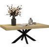 HOMCOM Tavolino da Caffè in Stile Industriale con Gambe Incrociate e Piedini Antiscivolo, Tavolino Basso in Legno e Acciaio, 110x60x45 cm, Nero e color Legno
