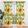 Surwin Stampa Girasole Tende per Interni, Tende a Vetro con Occhielli, 2 Pezzi Tende Camera da Letto, Tende Voile Semi Trasparenti, per Camera da Letto, Cucina, Soggiorno (80x115cm,Girasole 2)