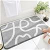 FANSU Tappeto Bagno Antiscivolo, Tappeto Cucina in Microfibra Tappetino Bagno Assorbente Tappeto Doccia Lavabile per Bagno, Cucina, Camera da Letto (80x120cm,Grigio)