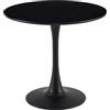 buybyroom Moderno tavolo da pranzo rotondo cucina tavolo da pranzo piccolo tavolo per cucina soggiorno sala da pranzo balcone tavolo rotondo diametro 70 x 70 cm, nero